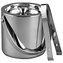 ICE BUCKET WITH TONGS, STAINLESS STEEL