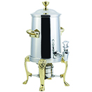 LION COFFEE URNS, NON-INSULATED, STAINLESS WITH GOLD TRIM