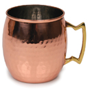 MULE MUG, 20 OZ., HAMMERED COPPER FINISH WITH BRASS HANDLE