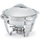 MAXIMILLIAN STEEL™ ROUND CHAFERS, LIFT OFF LID, STAINLESS - 6 QT., 18