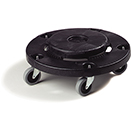 ROUND WASTE CONTAINER DOLLY, FITS BRL-3432 & BRL-3444,BLACK