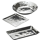 SERVING TRAYS WITH WAVY DESIGN, 18/8 STAINLESS STEEL