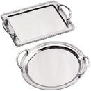 SERVING TRAYS WITH HANDLES, 18/10 STAINLESS STEEL
