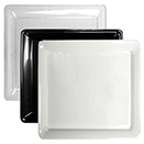 TRAYS, SQUARE, DISPOSABLE PLASTIC, PKG/6 - BLACK PARTY TRAY