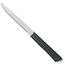 STEAK KNIFE, ROUNDED TIP, BLACK POLYPROPYLENE HANDLE, PKG/1 DOZ.