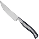 STEAK KNIFE, CASPIAN, POINTED TIP, BLACK HANDLE, PKG/1 DOZ.