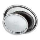 OVAL TRAY WITH GADROON EDGE, EMBOSSED CENTER, 18/8 STAINLESS