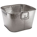 PARTY TUBS, SQUARE, HAMMERED STAINLESS STEEL