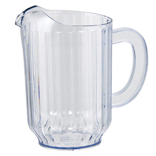 Water Pitcher - Clear Plastic, 60 oz. | Caterers Warehouse