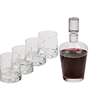 GLASS  DECANTER WITH 4 GLASSES