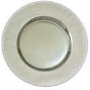 GLASS CHARGER PLATE, LUSTER  DESIGN, SILVER COLOR, SET/4