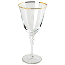 RED WINE GLASS WITH GOLD RIM, CASE/24