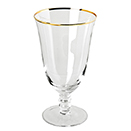 WATER GOBLET GLASS WITH GOLD RIM, CASE/24