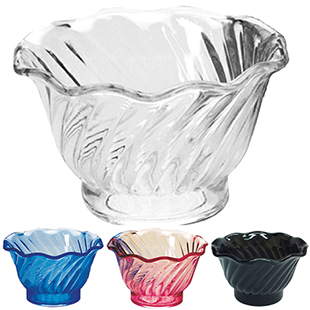 Clear Pastic Swirl Dish | Caterer's Warehouse