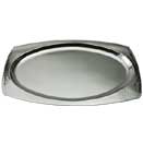 OVAL TRAY WIHT HAMMERED RIM, STAINLESS STEEL