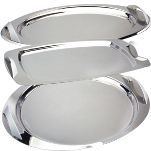 STAINLESS TRAYS WITH HANDLES