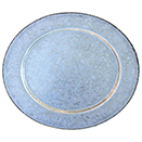 GALVANIZED STEEL CHARGER PLATE WITH GOLD BEAD EDGE